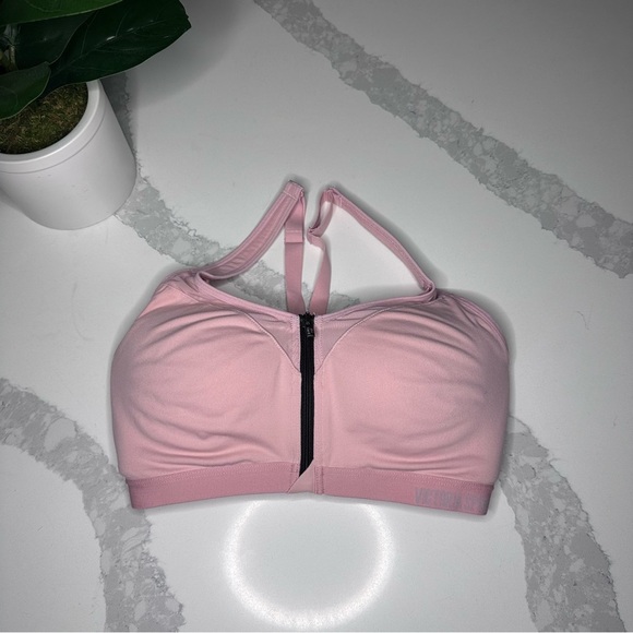 Victoria's Secret Knockout Light‎ Pink Sports Bra with Front Black Zipper 32DD - Picture 4 of 16